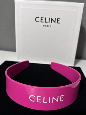 Celine Fuchsia Pink Logo Headband